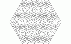 Maze Hexa Shape Free DXF File