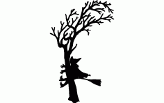 Witch Crash Silhouette Free DXF File