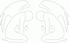 Angel line Art 25 Free DXF File