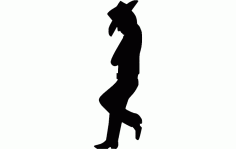 Cowboy Standing Silhouette Free DXF File