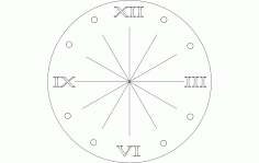 Clock Roman Numeral Free DXF File