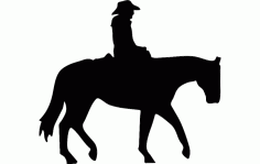 Cowboy On A Horse Free DXF File