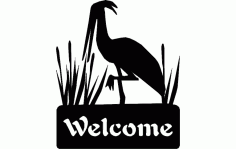 Crane Bird Free DXF File