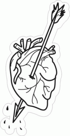 The Heart Has An Arrow Through Free CDR Vectors Art