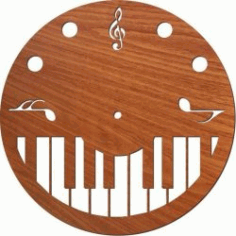 Piano Wall Clock For Laser Cut Plasma Free DXF File