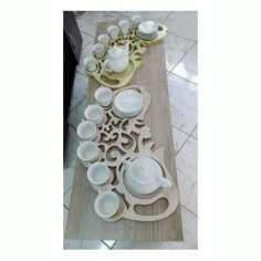 Plateau Yamina Tea Cup Tray Free DXF File