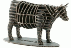 3d Model Wooden Cow For Laser Cut Cnc Free CDR Vectors Art