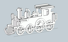 3d Locomotive Model Free DXF File