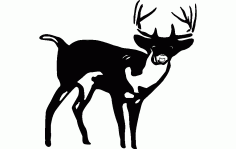 Deer Standing silhouette Free DXF File