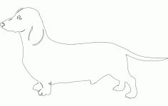 Dog Dachound Line Art Free DXF File