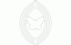 Wind Spin Butterfly Free DXF File