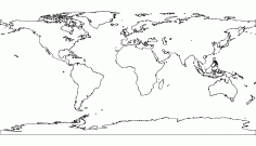 World Map Art Free DXF File