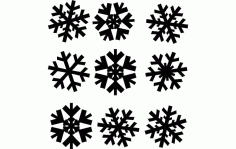 9 Snowflakes Free DXF File