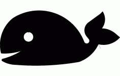 Baby Whale Silhouette Free DXF File