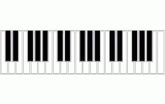 Piano Keyboard Silhouette Free DXF File