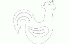 Rooster Crowing Silhouette Free DXF File