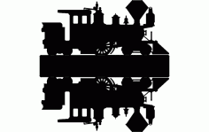 Train Silhouette Art Free DXF File