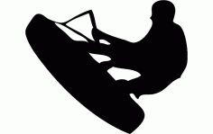 Wake Wakeboarding Silhouette Free DXF File