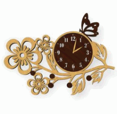 A Butterfly Perched On A Watch For Laser Cut Plasma Free DXF File