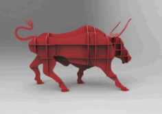 Angry Bull Shelf Puzzle Free DXF File