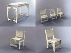 Assembled Wooden Furniture And Tables For Laser Cut Cnc Free DXF File