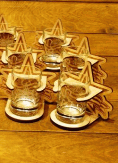 Star Shaped Water Cup For Laser Cut Cnc Free DXF File