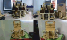 6 Bottle Beer Basket For Laser Cut Cnc Free CDR Vectors Art