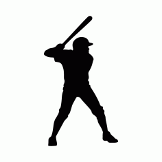 Baseball Player Silhouette Free DXF File