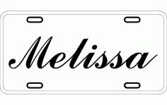 License Plate Melissa Free DXF File