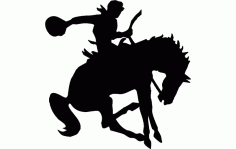 Man On Horse Silhouette Free DXF File