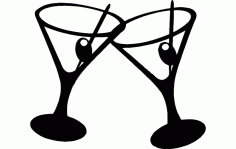 Martini Cocktail Free DXF File