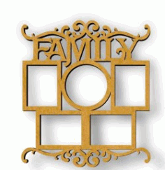 Family Photo Frame For Laser Cut Cnc Free CDR Vectors Art