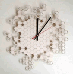 Honeycomb Wall Clock For Laser Cut Cnc Free CDR Vectors Art