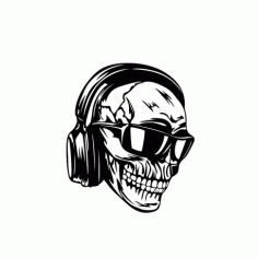Skull Headphones Sunglasses Free DXF File