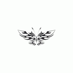 Tattoo Tribal Butterfly Art Free DXF File