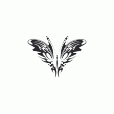 Tribal Butterfly Art 26 Free DXF File