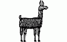Lama Standing Silhouette Free DXF File
