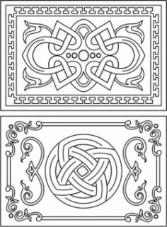 Decorative Frame With Overlapping Motifs For Laser Cut Cnc Free DXF File