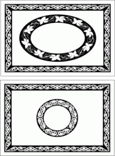 Decorative Motifs Rectangular Frame For Laser Cut Cnc Free DXF File