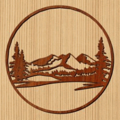 Northern Mountain Forest For Laser Cut Cnc Free CDR Vectors Art