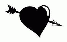 Arrow Heart Silhouette Free DXF File
