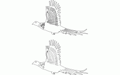 Birds Flying In Pair Free DXF File