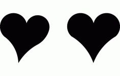 Hearts In Pair Free DXF File