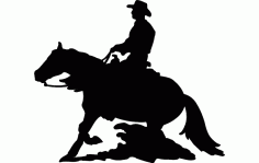 Horse And Cowboy Rider Silhouette Free DXF File