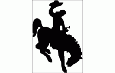 Horse And Rider Waving Hat Free DXF File