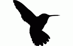 Humming Bird Silhouette Free DXF File
