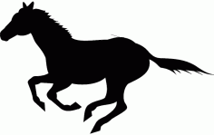 Running Horse Silhouette Black Free DXF File