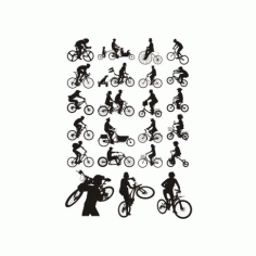 Bicycles Silhouette Free CDR Vectors Art