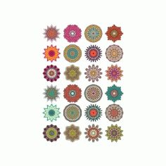 Round Floral Curly Ornament Pack Free CDR Vectors Art