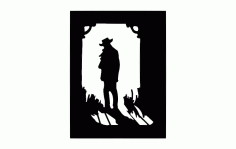 Cowboy Shadow Silhouette Free DXF File